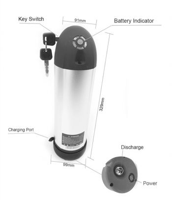 Pin lithium 36v Waterbottle